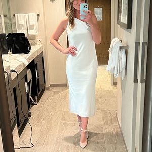 BHLDN Sachin & Babi Audrie One Shoulder Midi Dress - Ivory  - Size 6